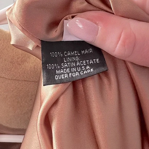 🐫J. Percy for Marvin Richards 100% Camel Hair Classic Tan Women's Pea Coat - Picture 5 of 5
